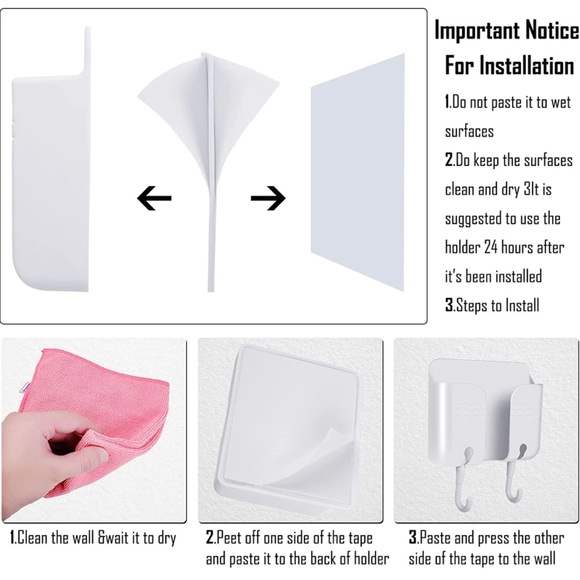 2 pieces Adhesive Wall Mount Phone Holders BRAND NEW - Picture 5 of 8